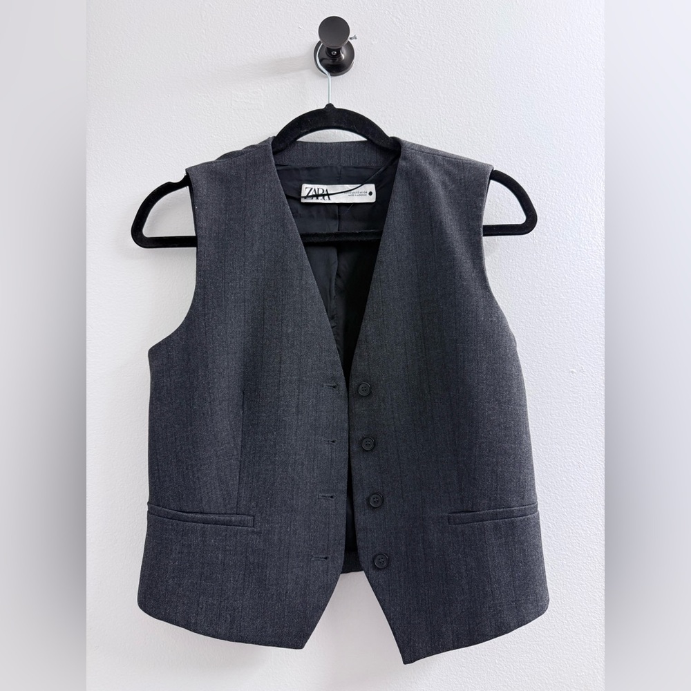 Zara Charcoal Sleeveless Vest